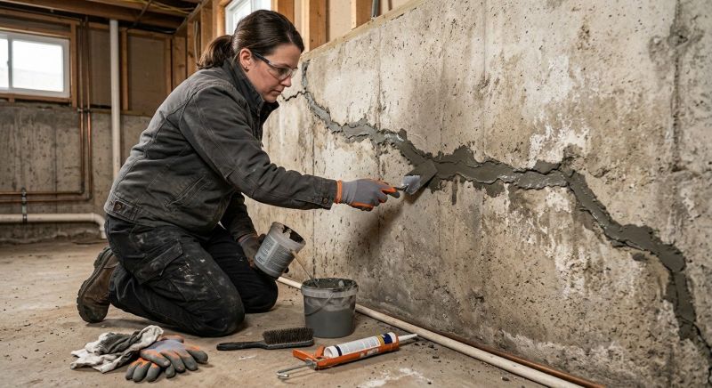 Cracked Basement Floor Repair in Lorton, VA