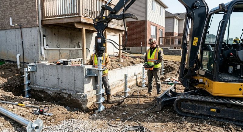 Helical Piers Installation in Lorton, VA