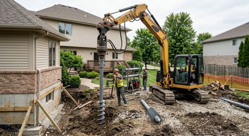 Helical Pile Installation in Lorton, VA